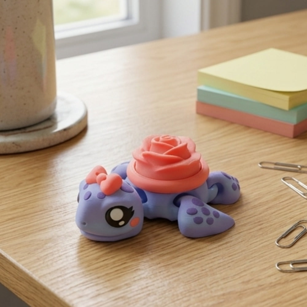 Articulated Clicker Turtle Fidget Toy with Mechanical Switch