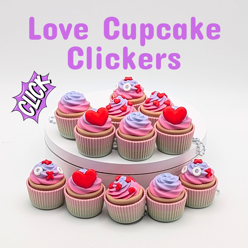 Love Cupcake Clickers | Mechanical Fidget Keychain