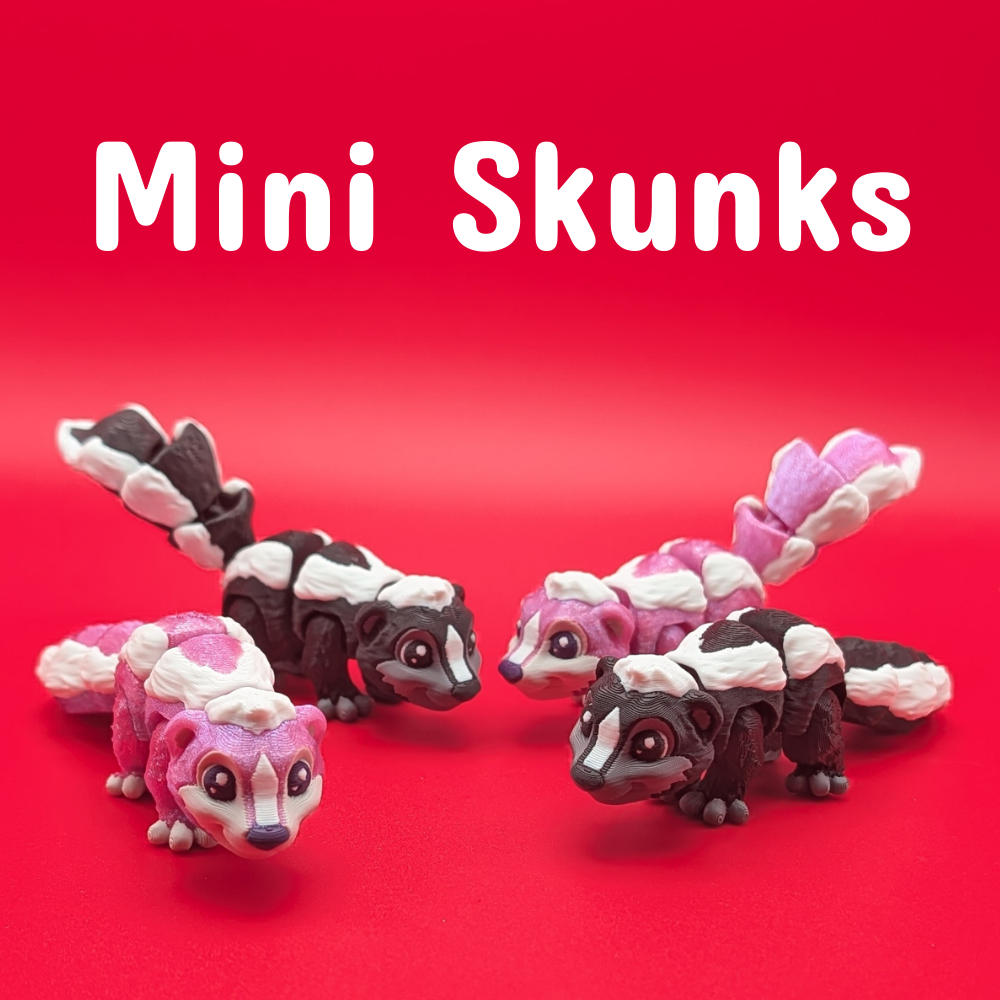 Mini Skunk | Articulated Desk Pet with Locking Tail