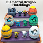 Elemental Dragon Hatchlings with Egg