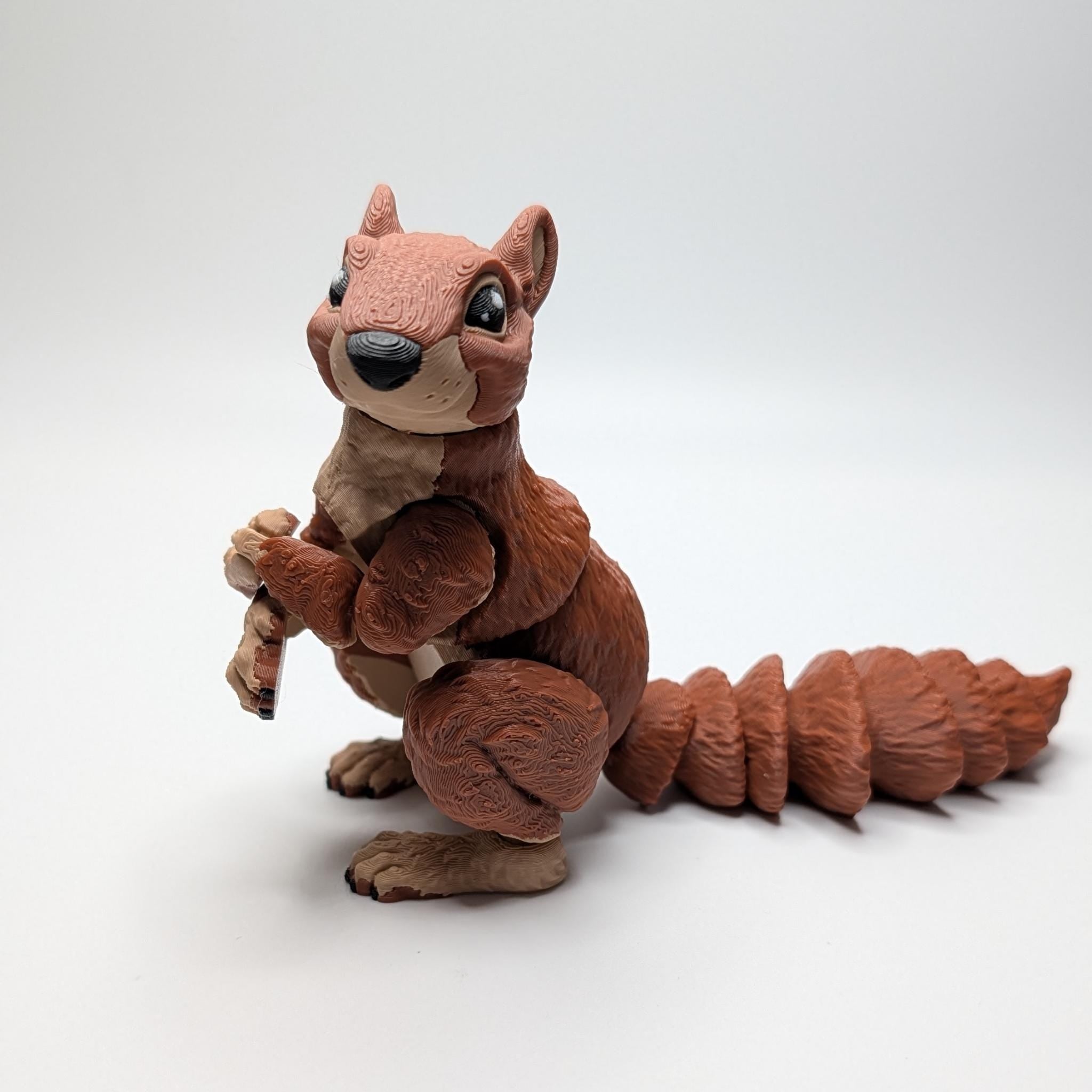 Articulated Squirrel Fidget Toy | Optional Santa Hat
