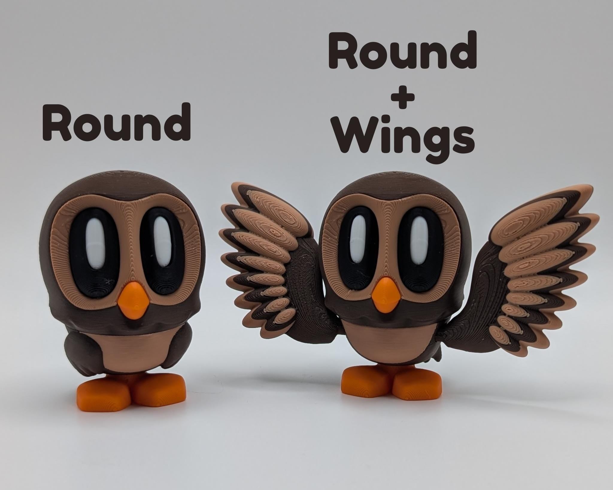 Brown Blob Owl Desk Buddy: Forest Animal Decor with Optional Magnetic Perch