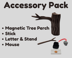 Snowy Blob Owl Desk Buddy: Forest Animal Decor with Optional Magnetic Perch