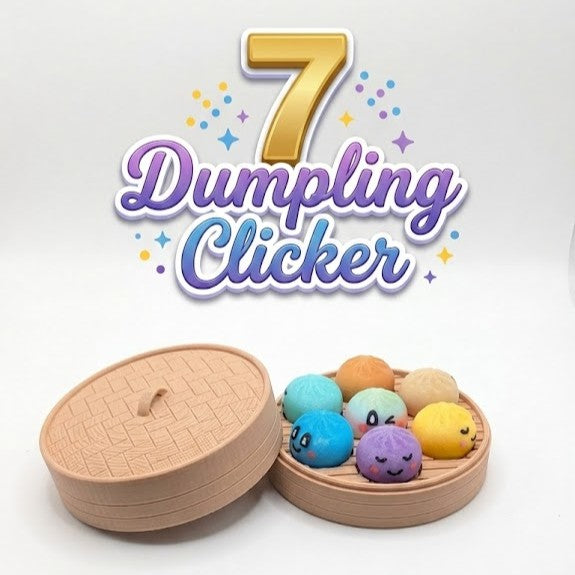 Dumpling Clicker Fidget Toy in Steamer Basket