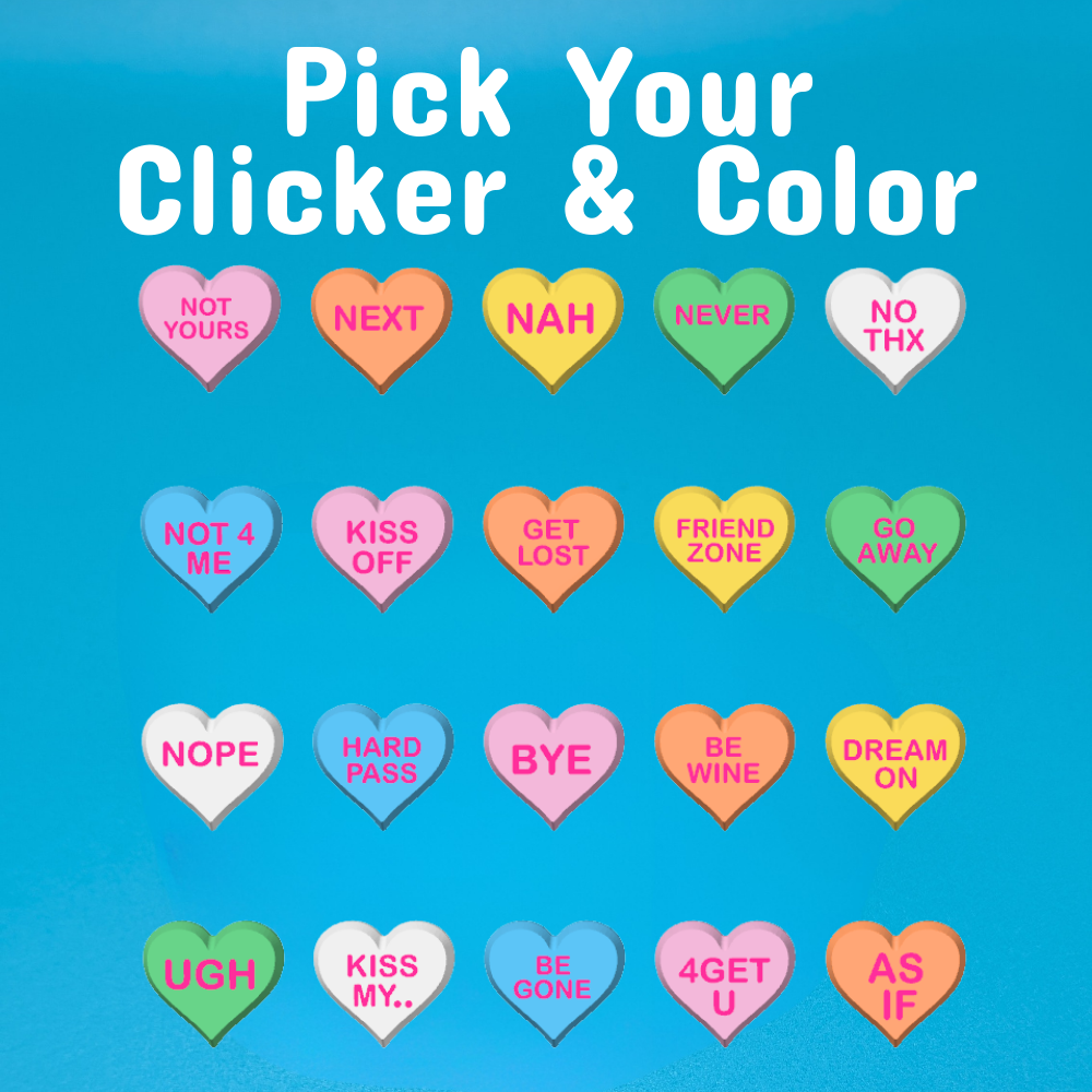 Anti-Valentine Conversation Heart Clicker Fidget Keychain