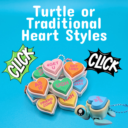 Anti-Valentine Conversation Heart Clicker Fidget Keychain