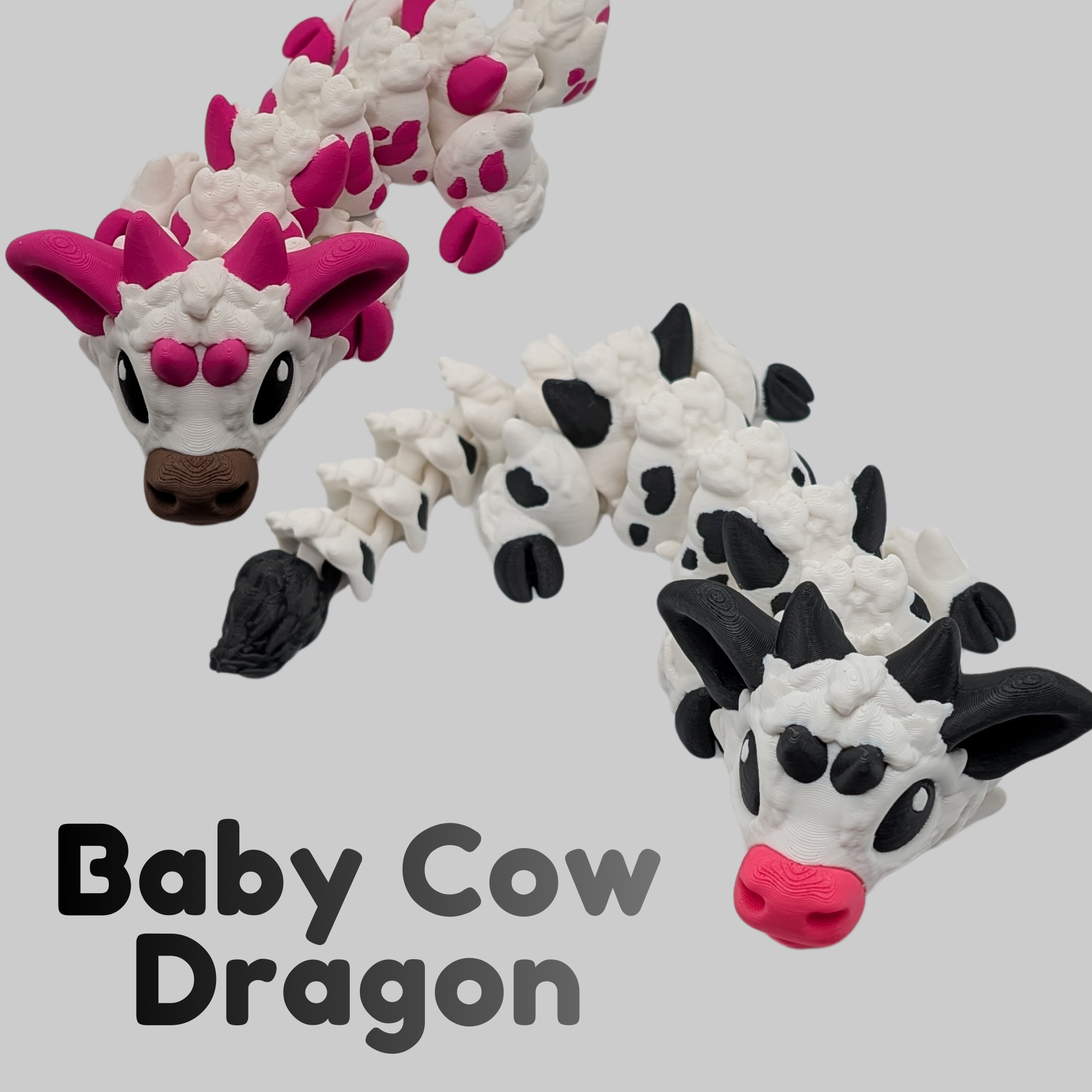 Articulated Cow Dragon - Winged & Baby Versions 🐮