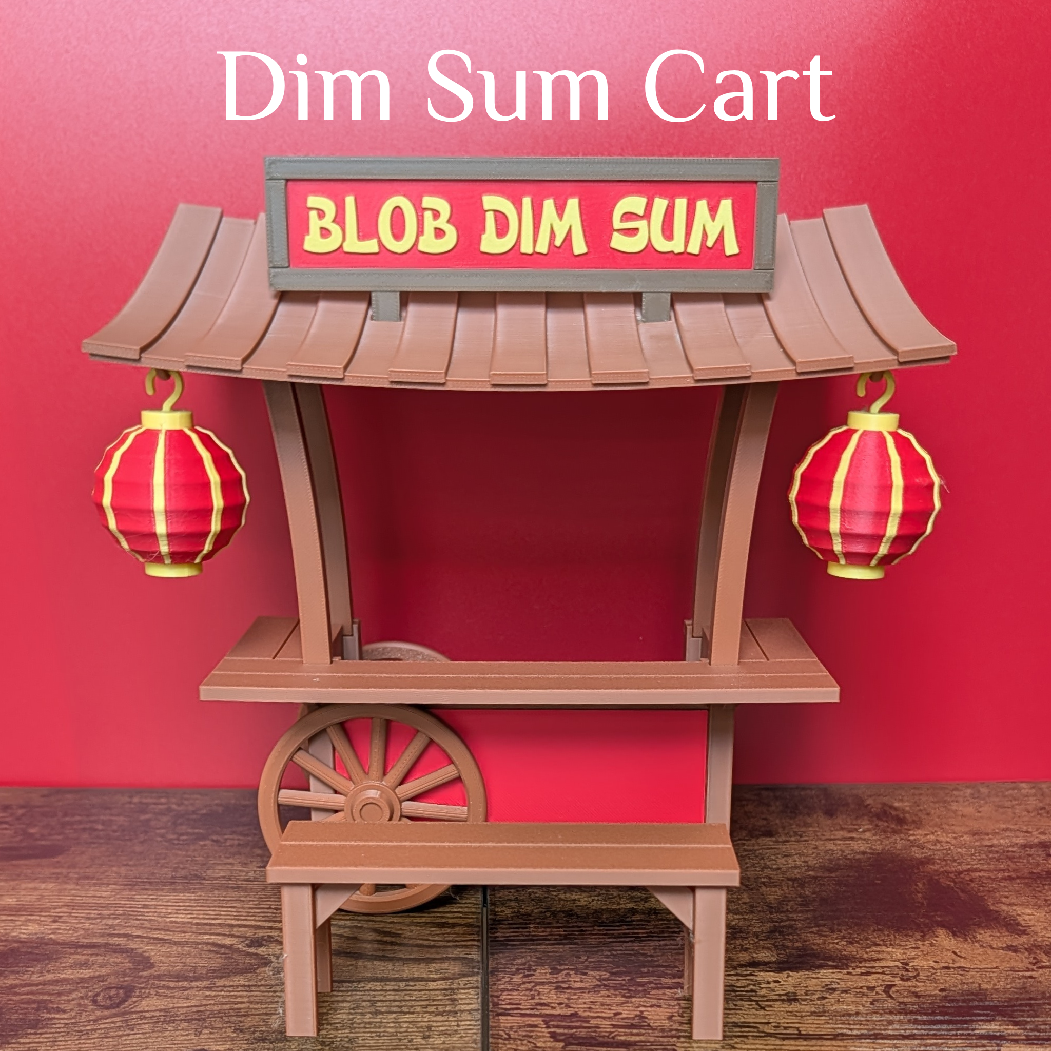 3D Printed Blob Dim Sum Dumplings Figure Set with Steamer Basket