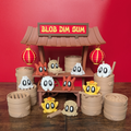 3D Printed Blob Dim Sum Dumplings Figure Set with Steamer Basket