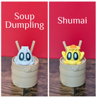 3D Printed Blob Dim Sum Dumplings Figure Set with Steamer Basket