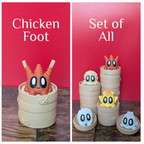 3D Printed Blob Dim Sum Dumplings Figure Set with Steamer Basket