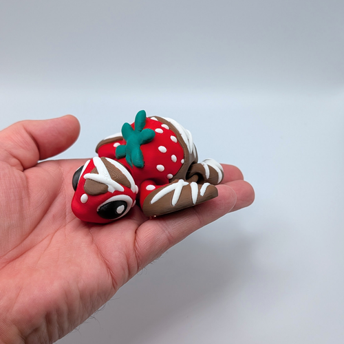 Articulated Chocolate Strawberry Turtle Fidget Toy
