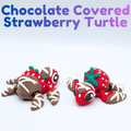 Articulated Chocolate Strawberry Turtle Fidget Toy