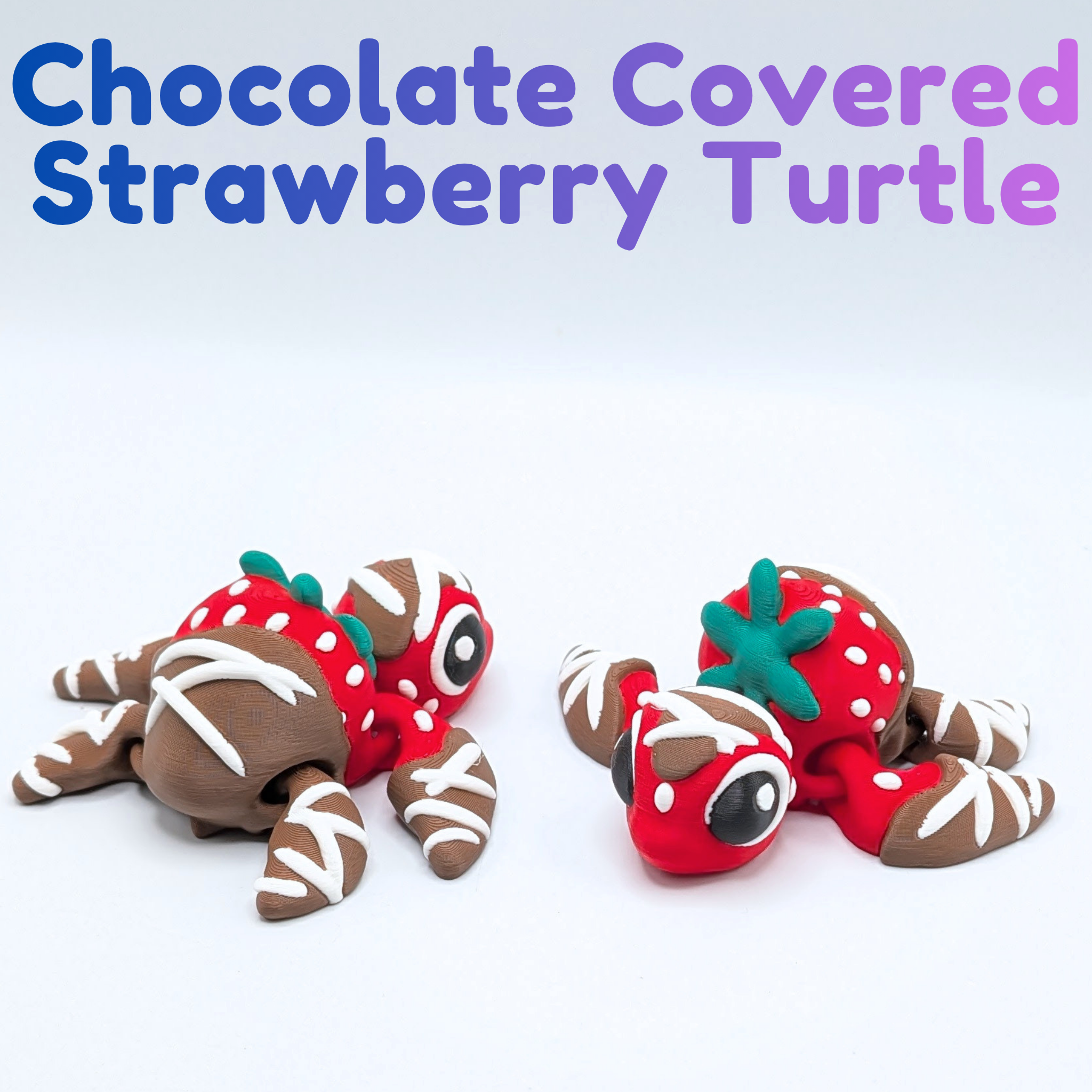 Articulated Chocolate Strawberry Turtle Fidget Toy