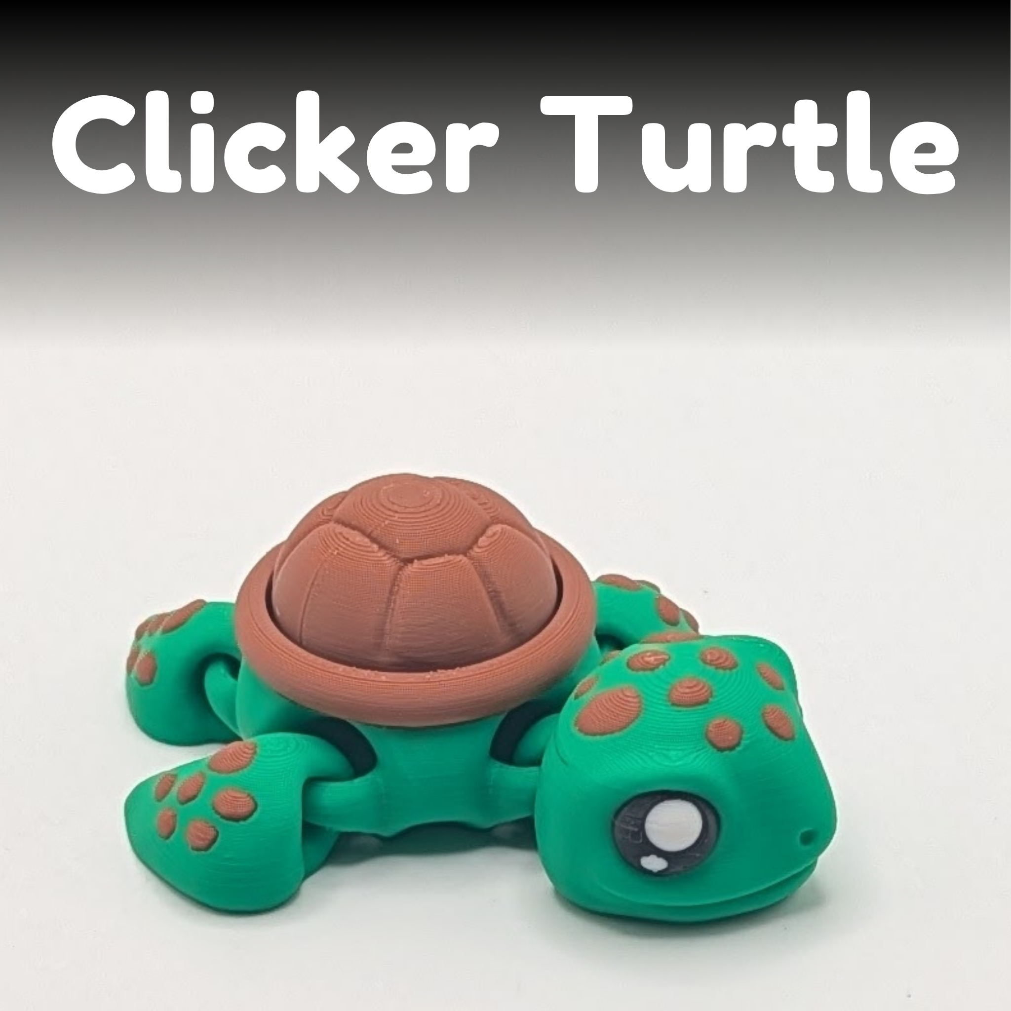 Articulated Clicker Turtle Fidget Toy with Mechanical Switch