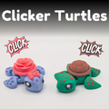 Articulated Clicker Turtle Fidget Toy with Mechanical Switch