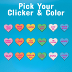 Conversation Heart Clicker Fidget Keychain