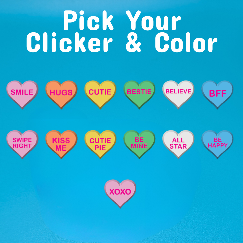 Conversation Heart Clicker Fidget Keychain