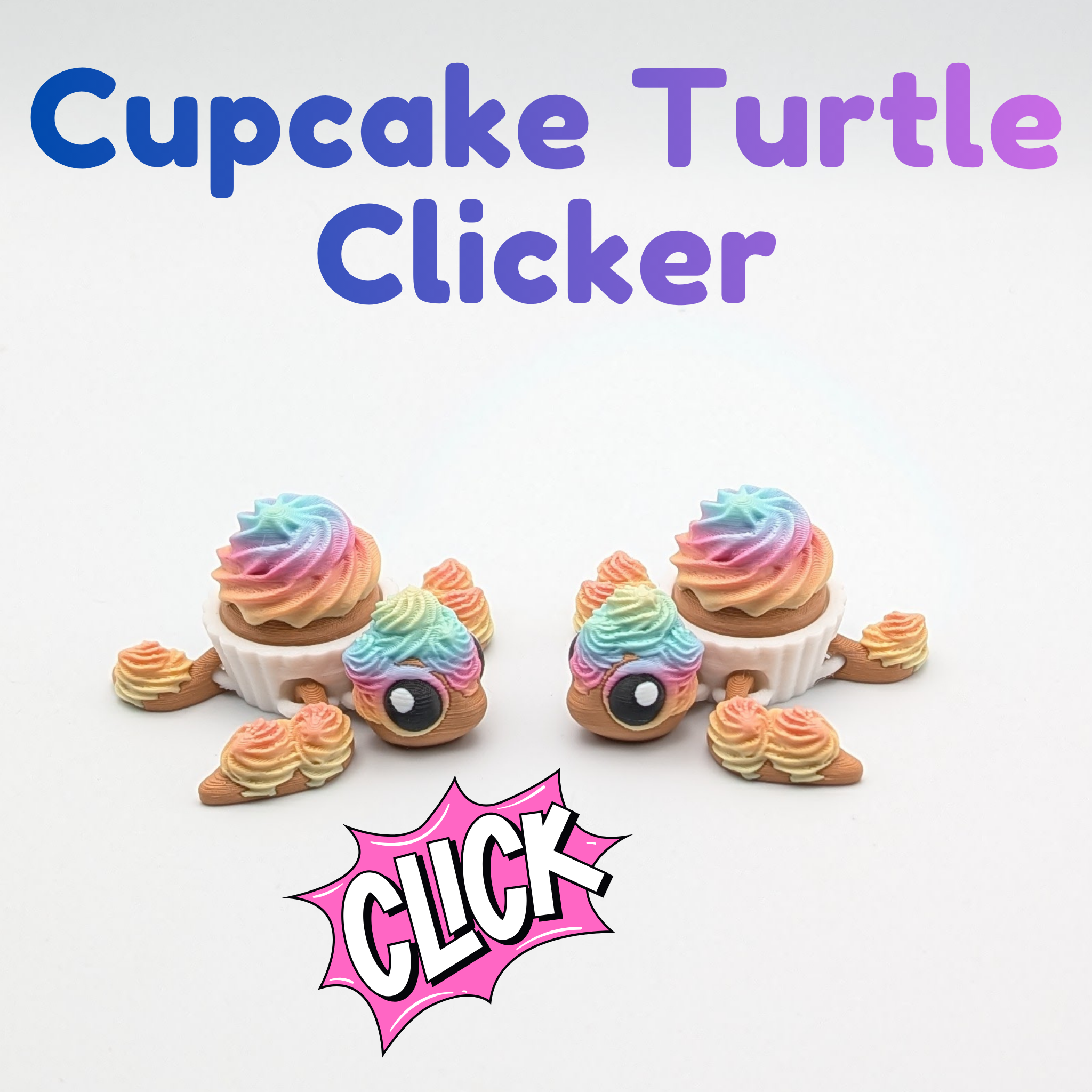Cupcake Turtle Mechanical Clicker Fidget