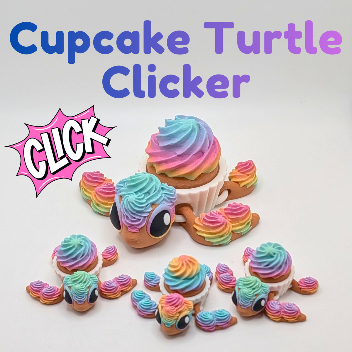 Cupcake Turtle Mechanical Clicker Fidget