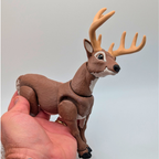 Articulated Buck and Doe Deer Fidget Toy - 3D Printed Woodland Desk Pet