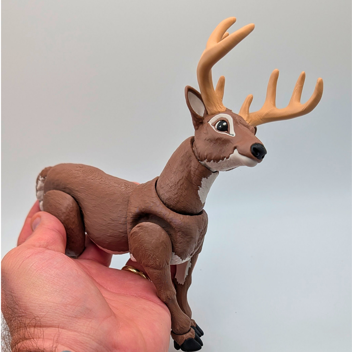 Articulated Buck and Doe Deer Fidget Toy - 3D Printed Woodland Desk Pet