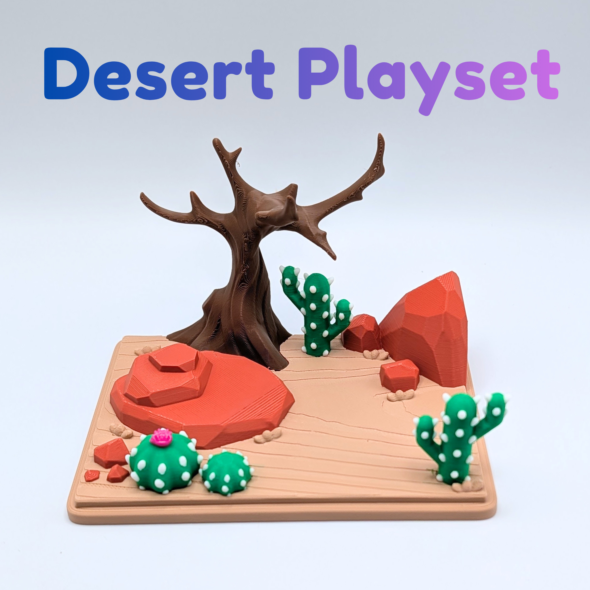 Articulated Fennec Fox and Desert Playset