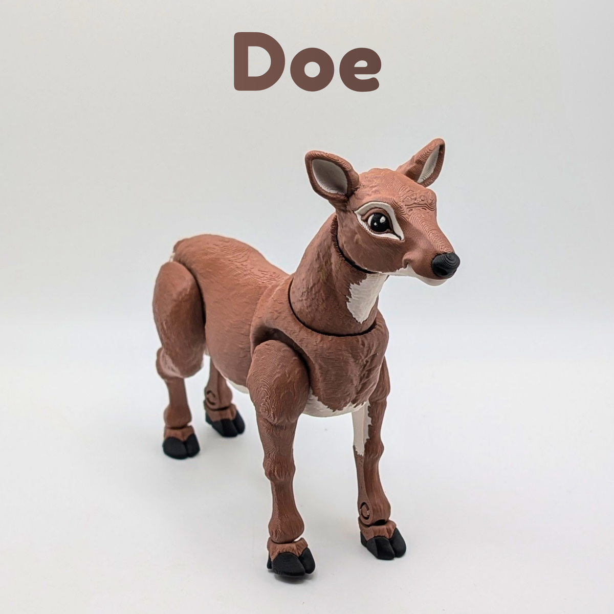 Articulated Buck and Doe Deer Fidget Toy - 3D Printed Woodland Desk Pet