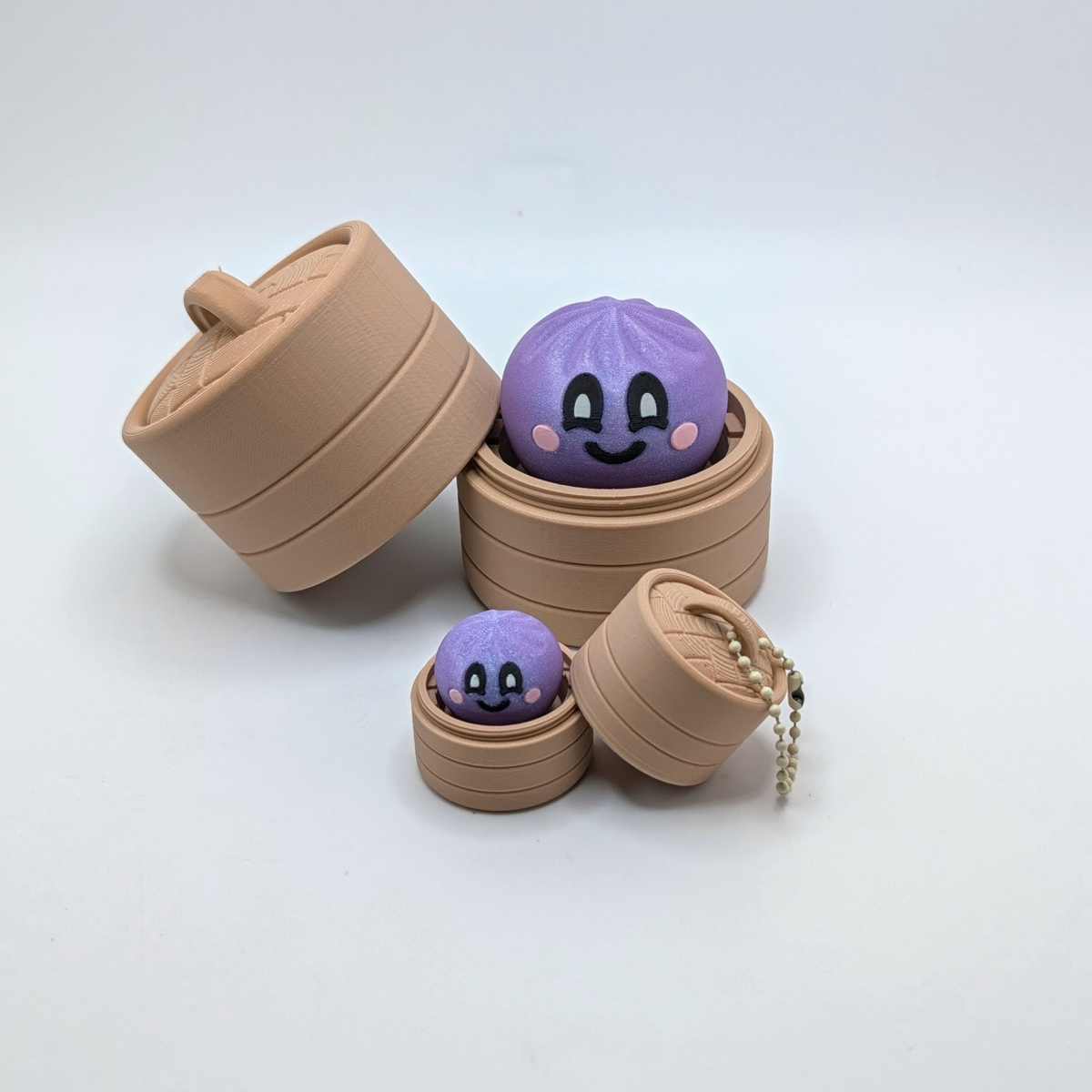Dumpling Clicker Fidget Toy in Steamer Basket