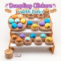 Dumpling Clicker Fidget Toy in Steamer Basket