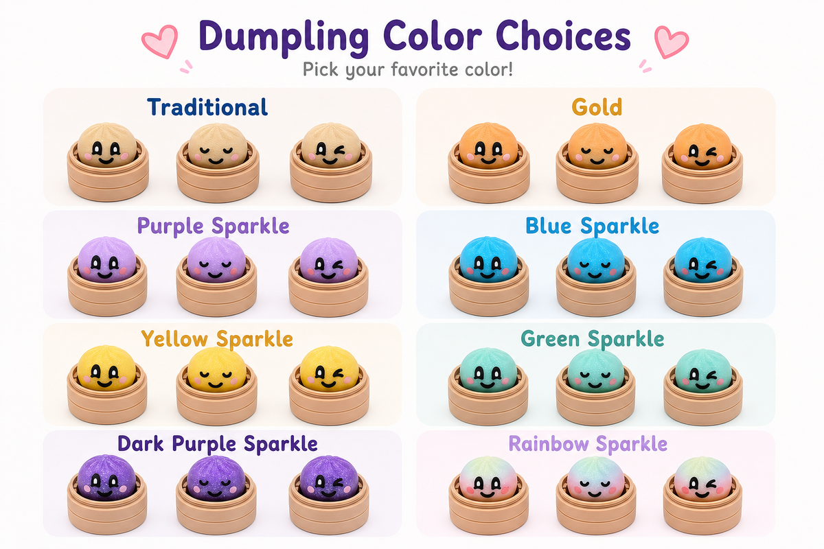 Dumpling Clicker Fidget Toy in Steamer Basket