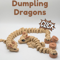 Articulated Dumpling Dragon and Steamer Basket Clicker Fidget - 3D Printed Kawaii Desk Pet