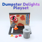 Articulated Flexi Badger Fidget Toy and Dumpster Playset