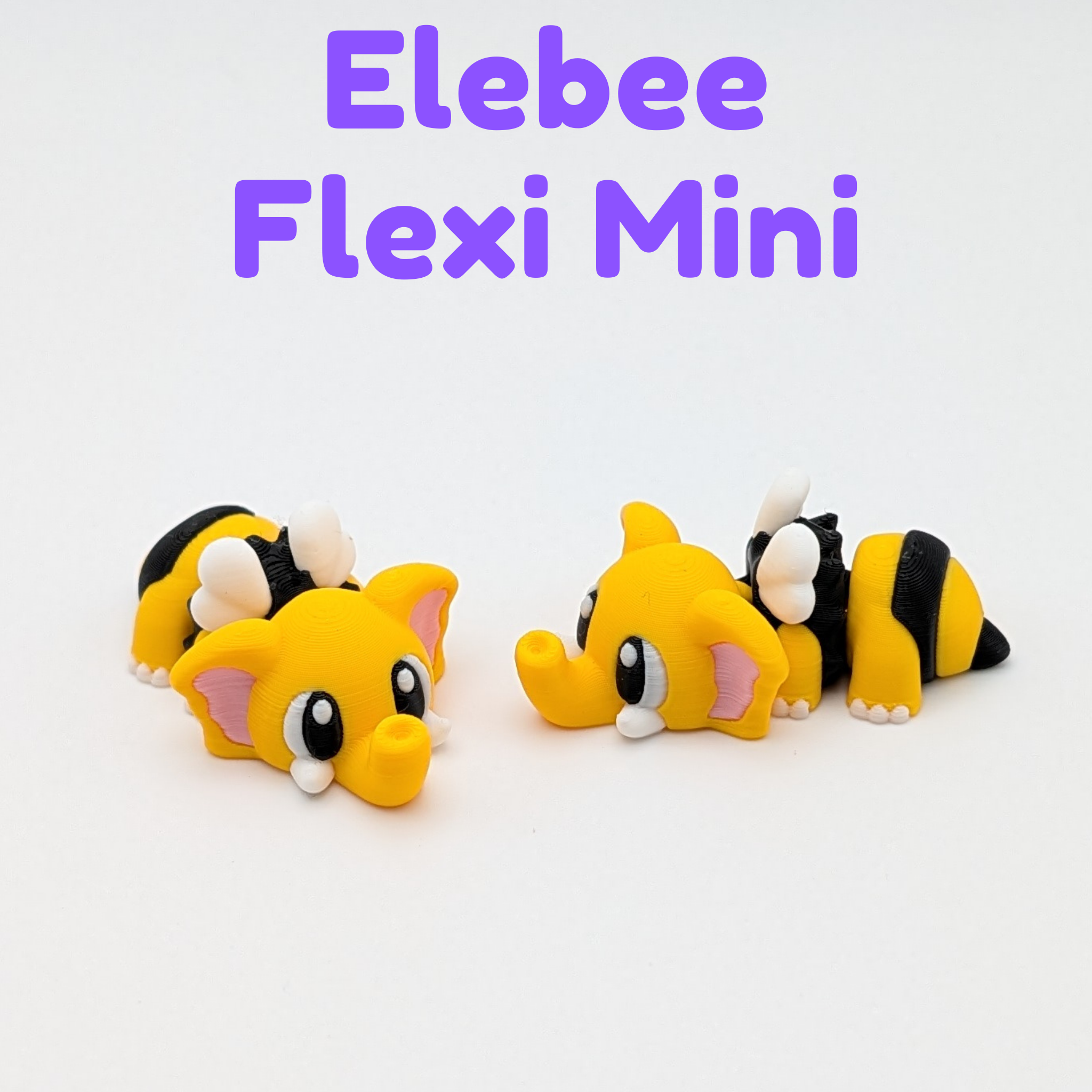 Flexi Elephant Mashups - Elepig & Elebee Articulated 3D Fidgets
