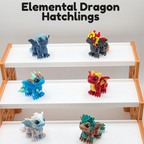 Articulated Elemental Dragon Hatchlings with Optional Egg