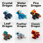 Articulated Elemental Dragon Hatchlings with Optional Egg