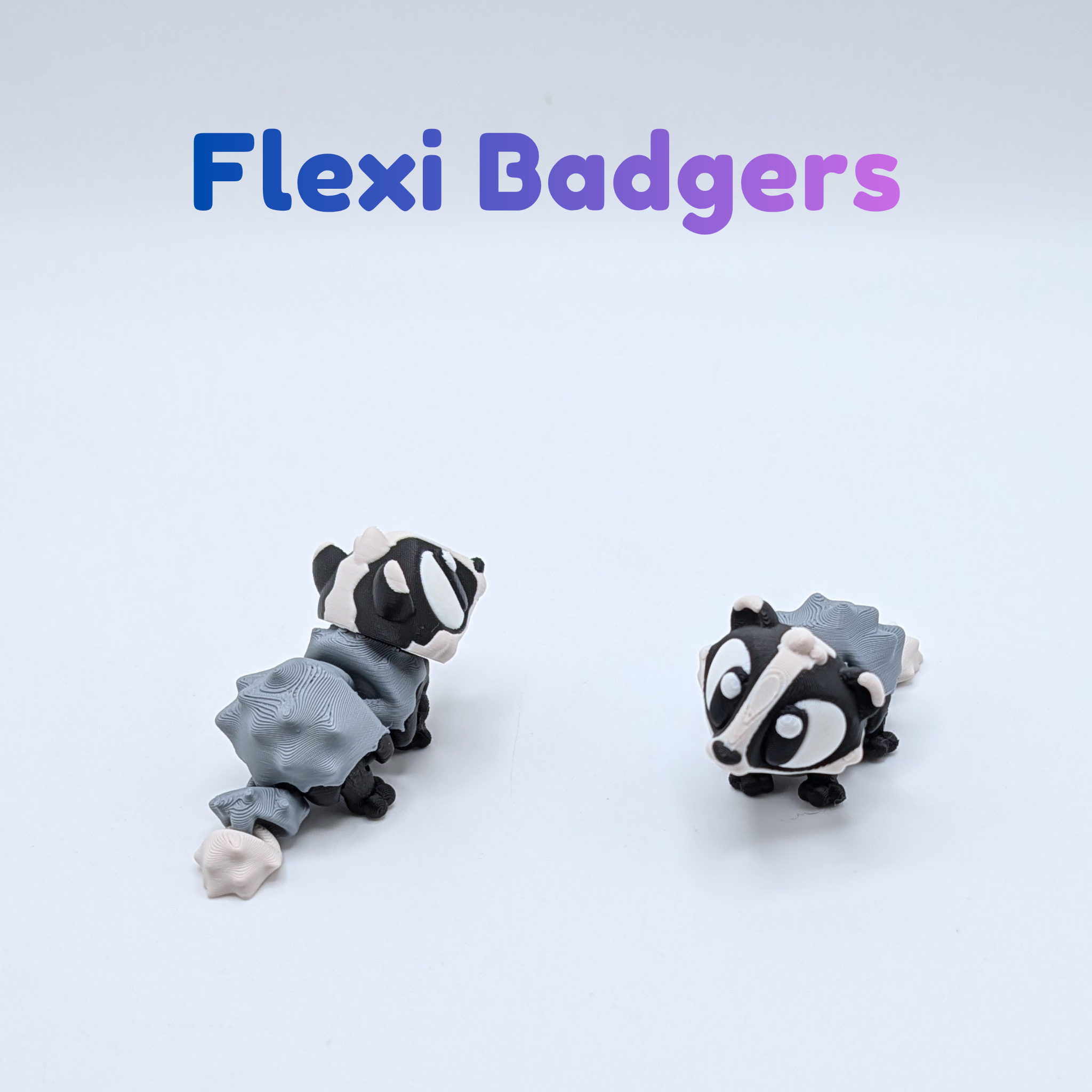 Articulated Flexi Badger Fidget Toy and Dumpster Playset