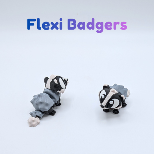 Articulated Flexi Badger Fidget Toy and Dumpster Playset