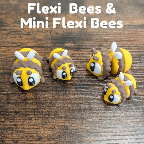 Articulated Flexi Bee Fidget Toy with Beehive Container – 3D Printed Sensory Toy