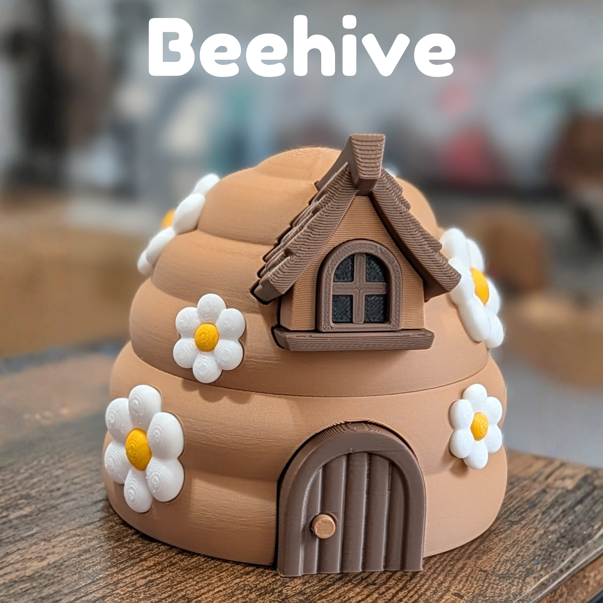 Articulated Flexi Bee Fidget Toy with Beehive Container – 3D Printed Sensory Toy