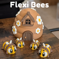 Articulated Flexi Bee Fidget Toy with Beehive Container – 3D Printed Sensory Toy