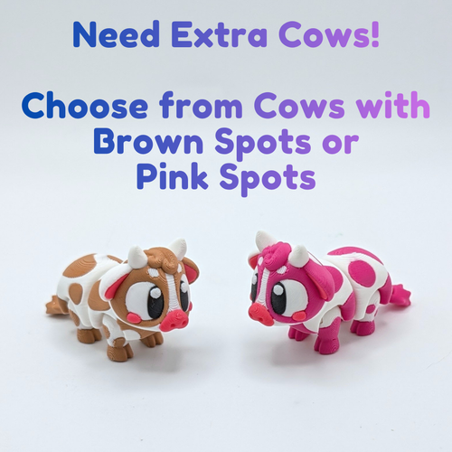 Articulated Cow Fidget Toy and Country House Playset