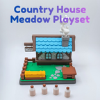 Articulated Cow Fidget Toy and Country House Playset