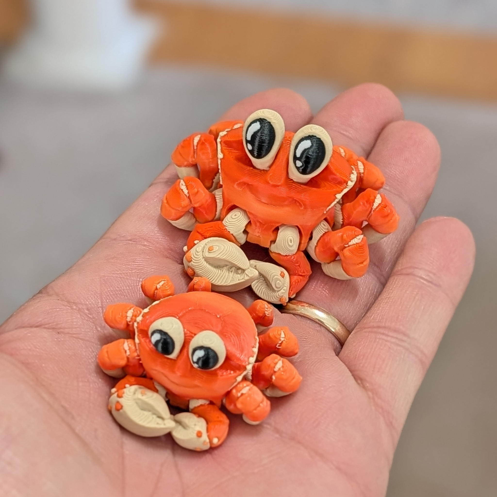 Flexi Crab Articulated Fidget Toy - 3D Printed Ocean Desk Pet