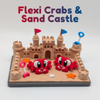 3D Printed Flexi Crab and Sand Castle Playset