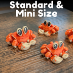 Flexi Crab Articulated Fidget Toy - 3D Printed Ocean Desk Pet