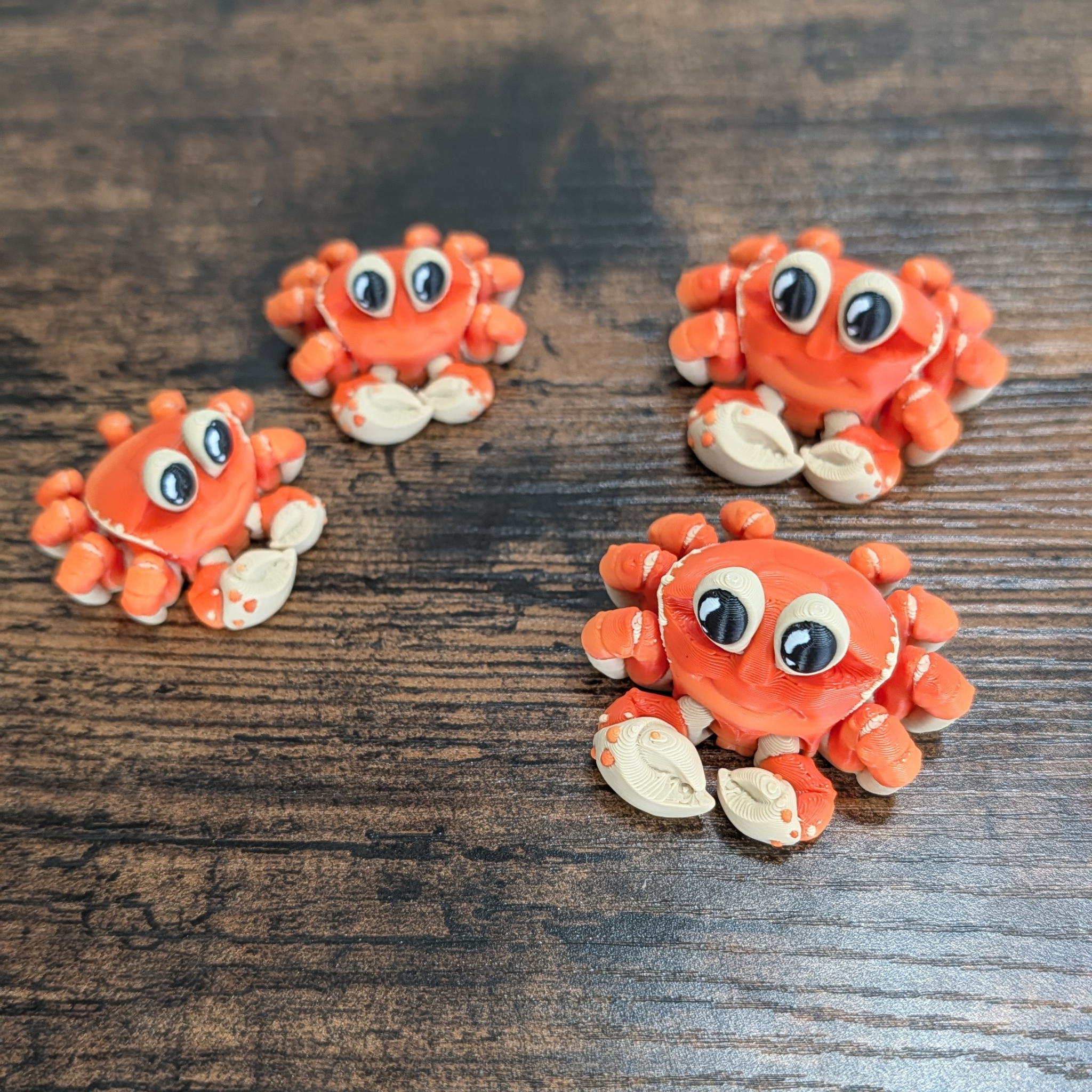 Flexi Crab Articulated Fidget Toy - 3D Printed Ocean Desk Pet