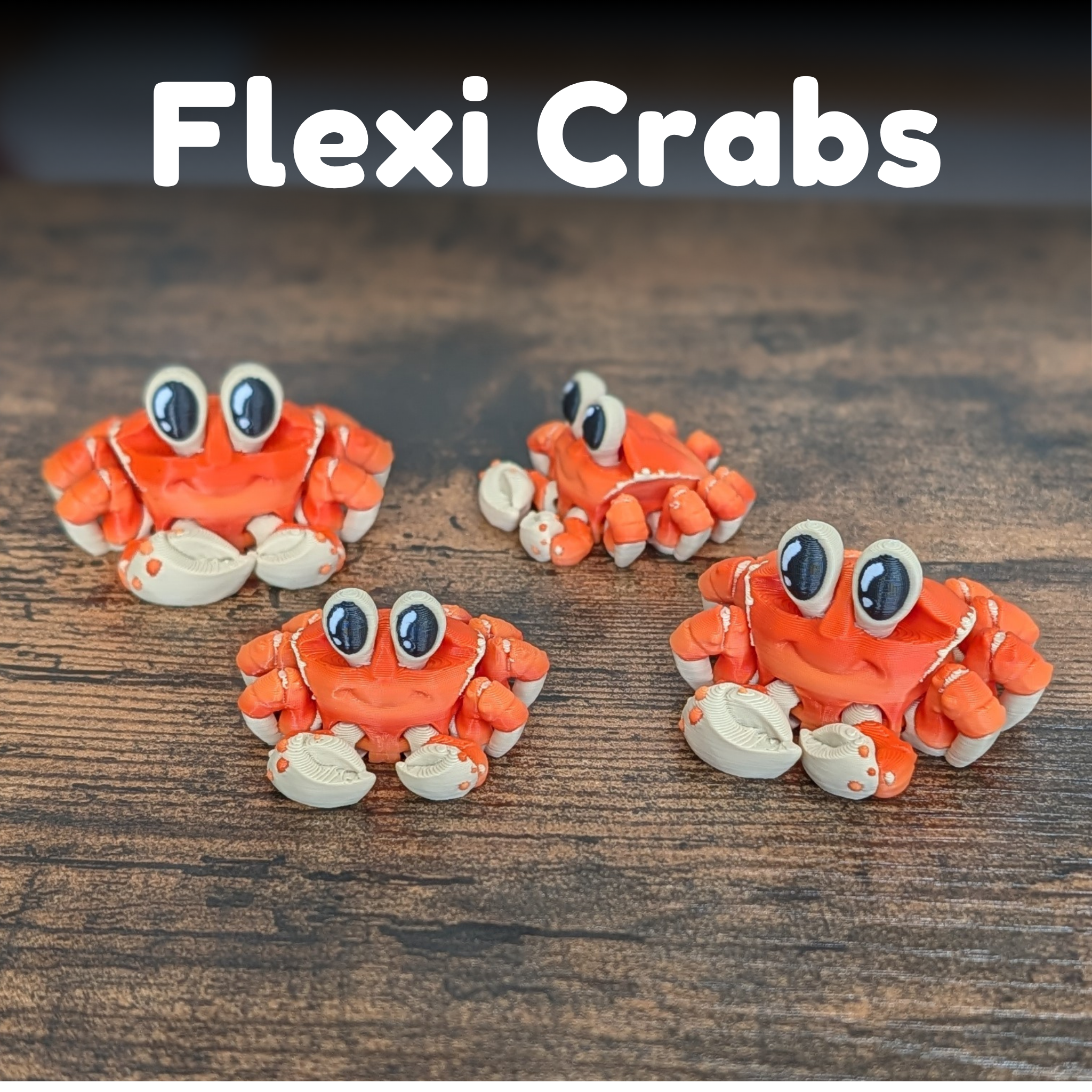 Flexi Crab Articulated Fidget Toy - 3D Printed Ocean Desk Pet