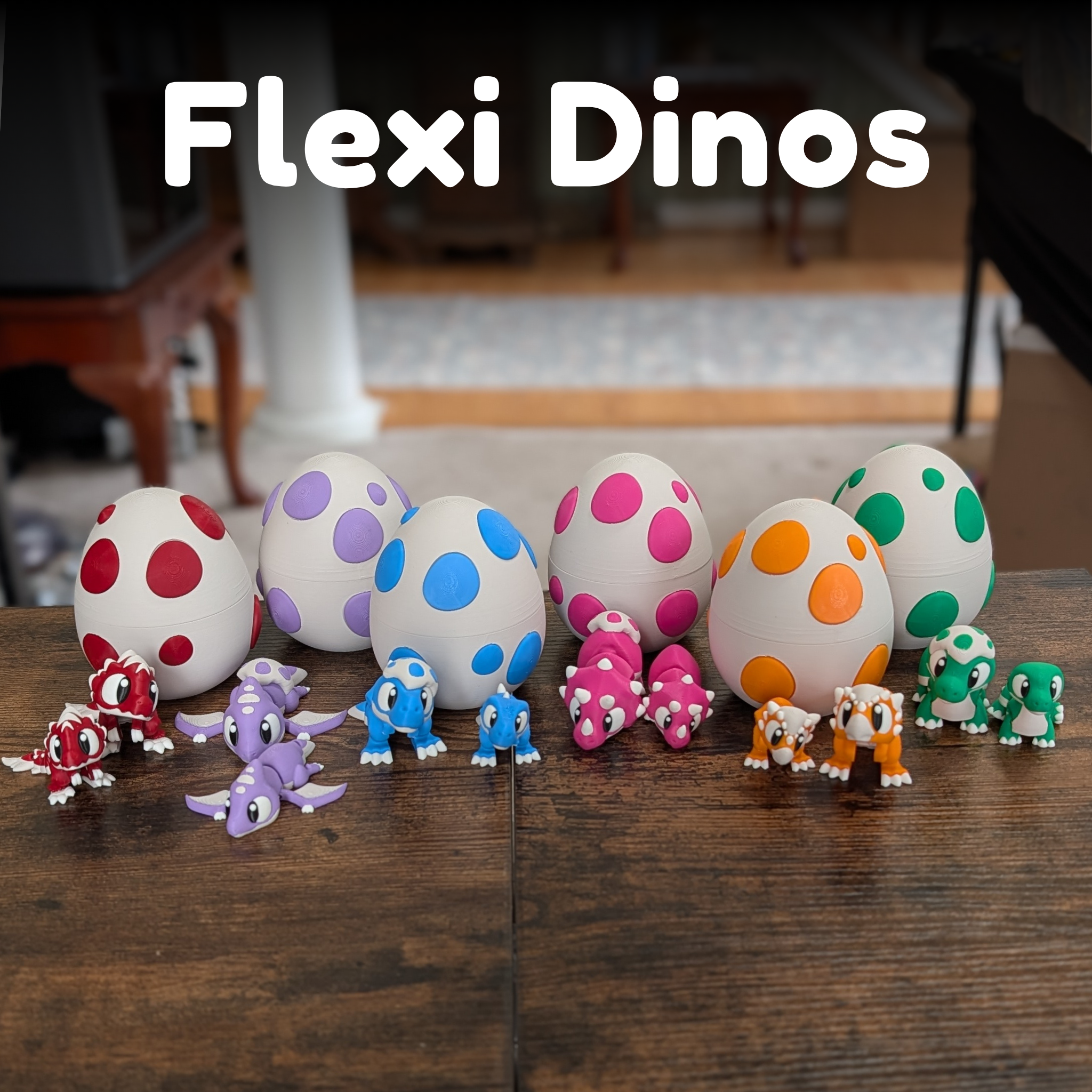 Flexi Dinosaur Fidget Toy - 3D Printed Articulated Dino Desk Pet