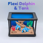 Articulated Flexi Dolphin Fidget Toy with Optional Tank